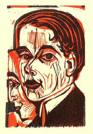Ernst Ludwig Kirchner Man's head - Selfportrait oil painting image